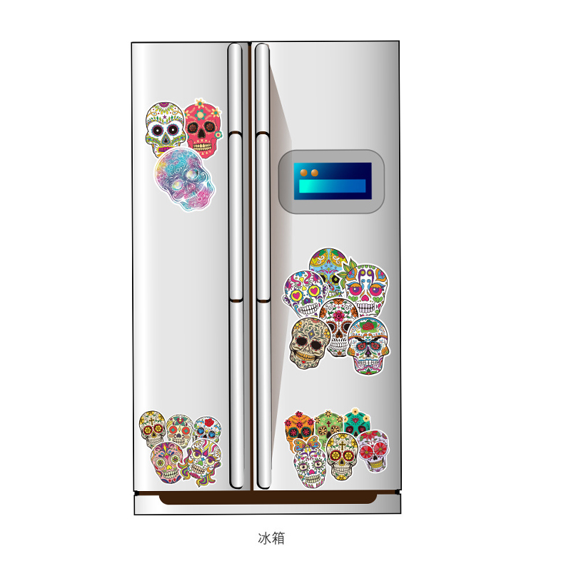 Bộ 50 Miếng Dán Hình Đường Đầu Lâu / Ngày Mexico Trên Laptop / Điện Thoại / Vali