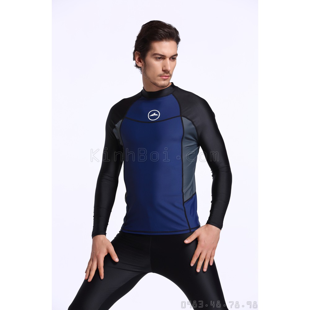 Áo Bơi Nam Dài Tay Chống Nắng Chống UV Chất Liệu Spandex Co Giãn 4 Chiều