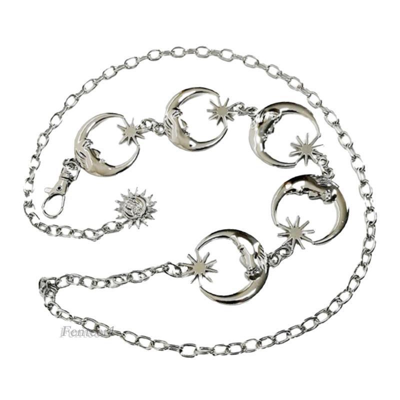 [Fenteer1] Thắt Lưng Dây Xích Mặt Hình Ngôi Sao Mặt Trăng Cho Nữ Mặc Đầm Jean