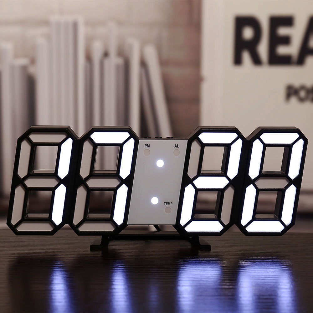 Đồng Hồ Led 3D Thông Minh Treo Tường Để Bàn Cao Cấp