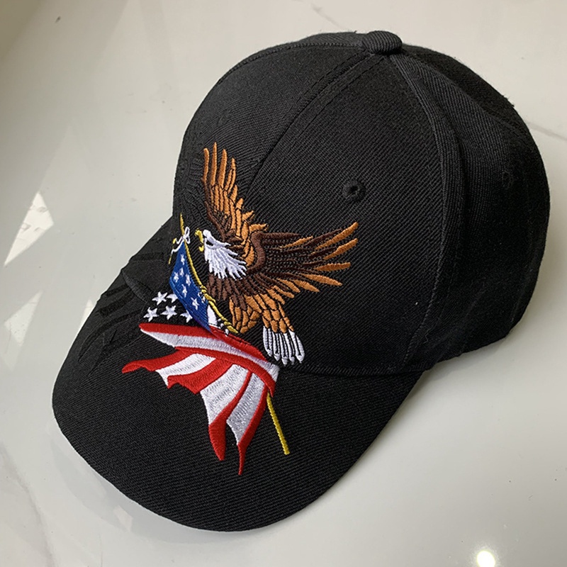 Nón Kết Thêu Hình Đại Bàng Và Cờ Mỹ 3d Màu Đen Thời Trang Nam Nữ