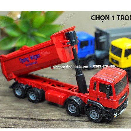 MÔ HÌNH SẮT 18CM XE TẢI BEN CÔNG TRÌNH TỈ LỆ 1:50 - KDW - ĐỎ - 9933.2