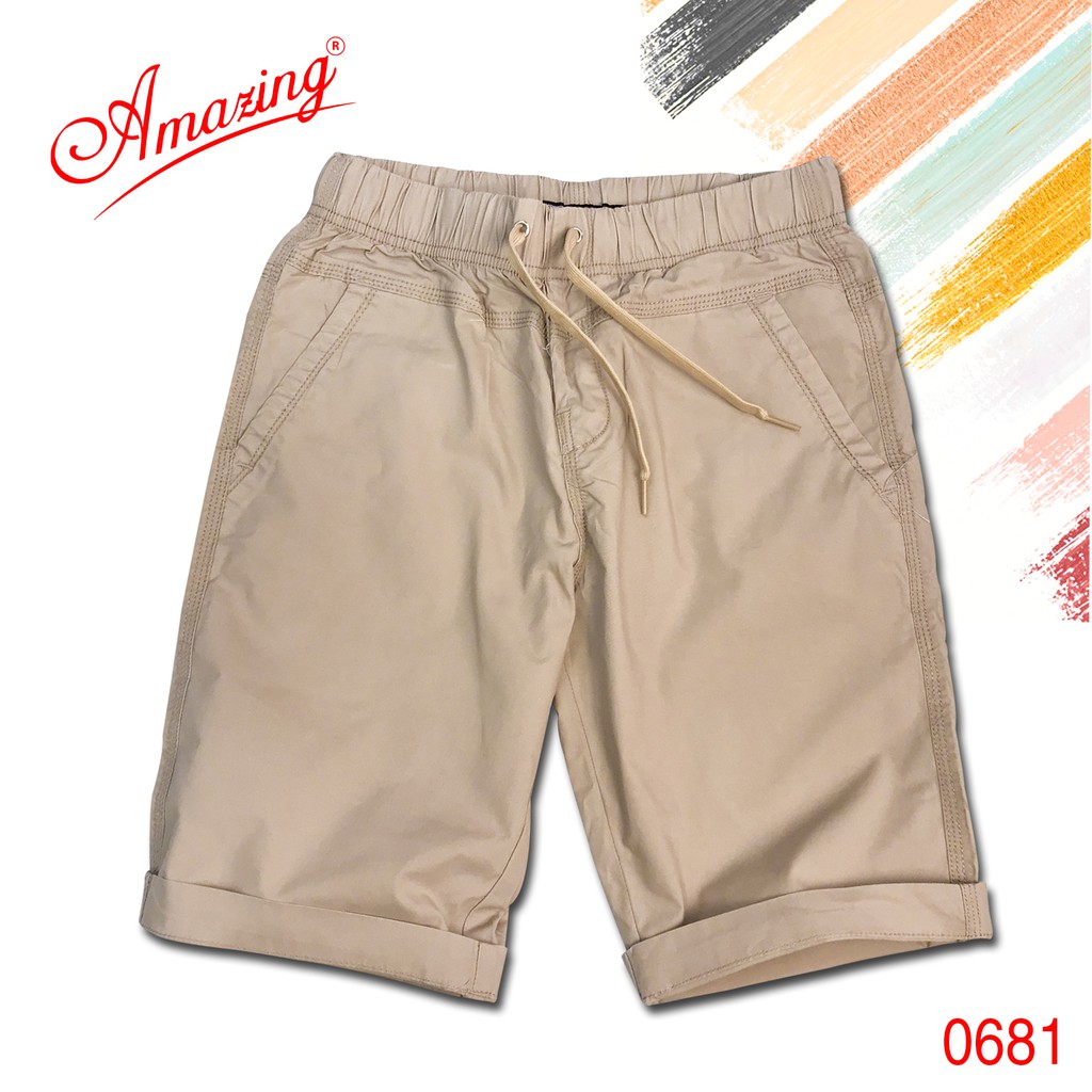 Big size, short kaki lưng thun unisex, quần sọt nam thương hiêu Amazing, phong cách thể thao | BigBuy360 - bigbuy360.vn