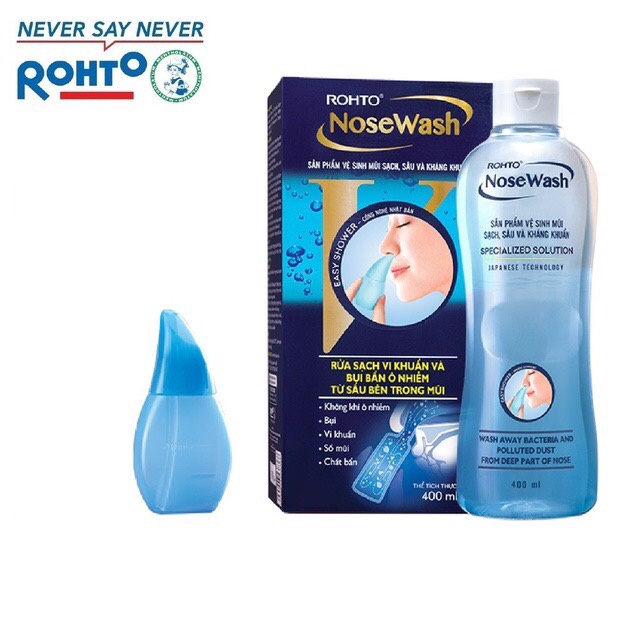 Dung Dịch Vệ Sinh Mũi Rohto NoseWash 400ml ( có kèm bình rửa mũi )