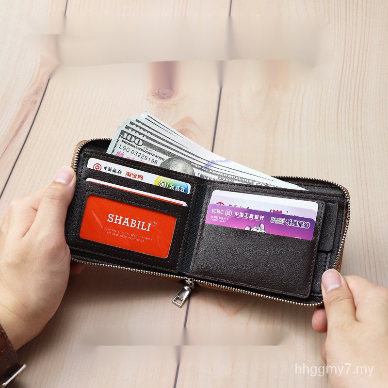 Mới Ví Da pu Dáng Ngắn Cỡ Lớn Đựng Thẻ / Tiền Xu Có Khóa Kéo Thời Trang Cho Nam