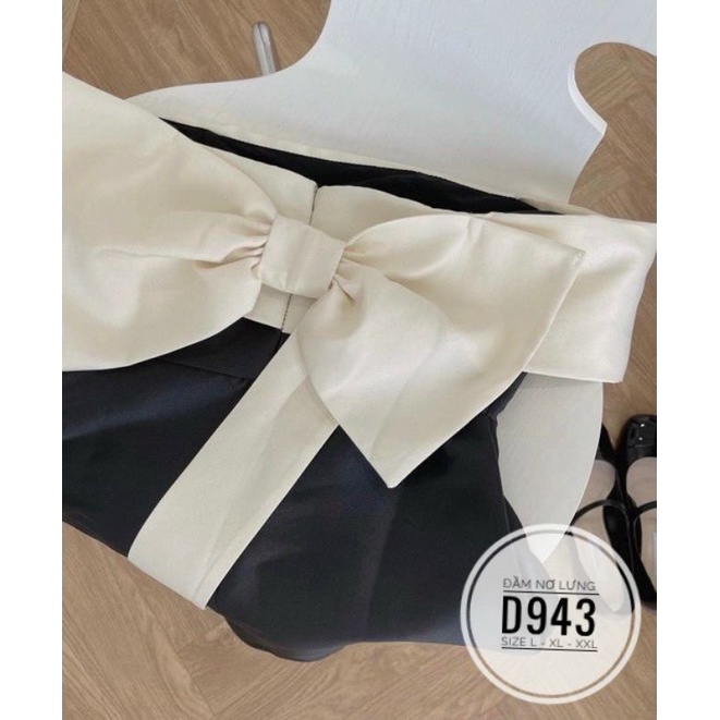 ĐẦM BIGSIZE TRỄ VAI THẮT NƠ SAU LƯNG