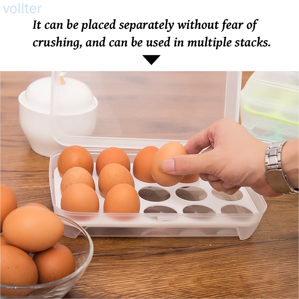Hộp đựng trứng bằng nhựa thiết kế 15 ngăn tiện lợi