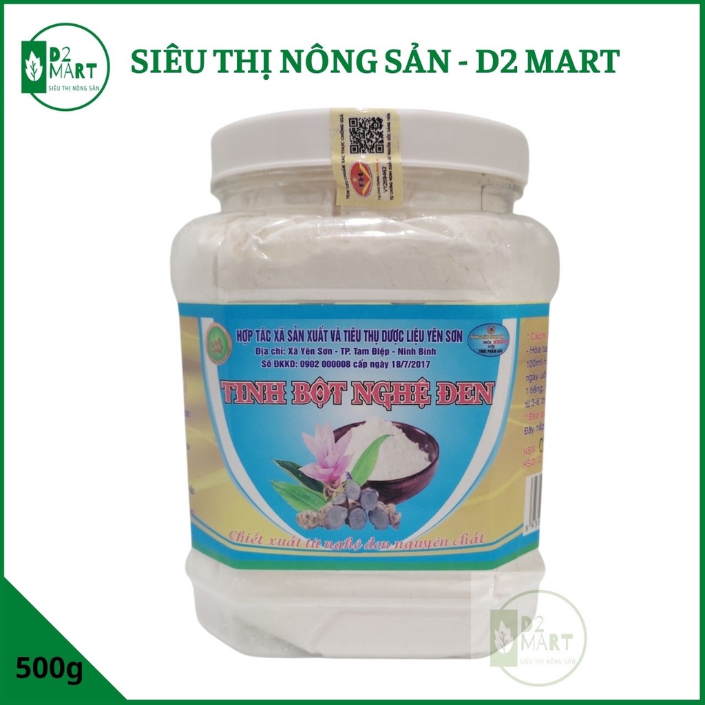 Tinh bột nghệ đen nguyên chất Yên Sơn 500gr-OCOP 3 sao-Hỗ trợ dạ dày,bổ máu,giảm đau bụng kinh-Siêu thị nông sản-D2 Mart