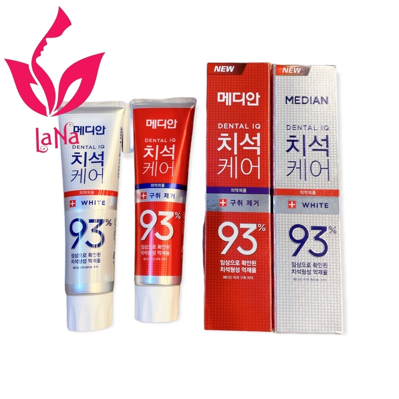 Kem Đánh Răng Giúp Trắng Răng, Giảm Ố, Loại Bỏ Mùi Hôi Median Dental IQ 93% Toothpaste 120g
