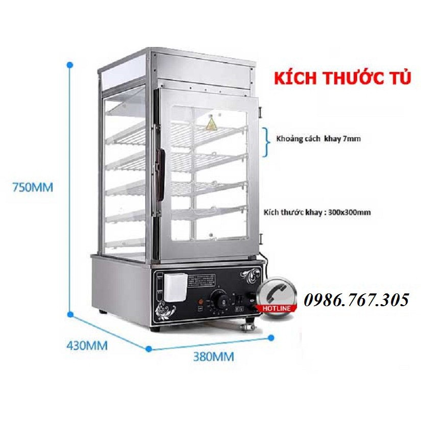 Tủ hấp bánh bao 5 tầng