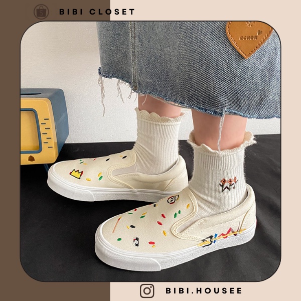 Giày thể thao lười nam nữ slip on ulzzang đơn giản học sinh giá rẻ đáng yêu năng động hot trend mã S62