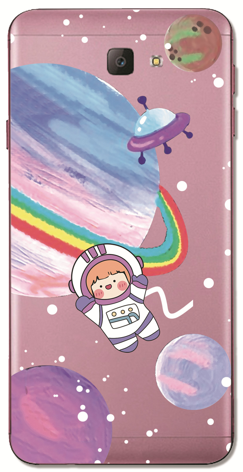 Samsung Galaxy A7 A5 A3 2017/A720 A520 A320 A6S A8S A9 A8 Star INS Cute Cartoon Big eyes furry Monster Clear Soft Silicone TPU Phone Casing Lovely Space Astronaut Spaceship Case Back Cover Couple