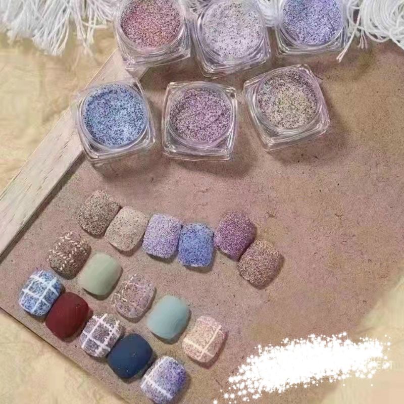 Set nhũ giắc 6 màu trang trí móng-phụ kiện nail