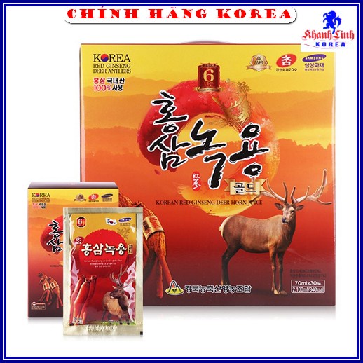 Nước Hồng Sâm Nhung Hươu Hàn Quốc Chính Hãng, Hộp 30 gói