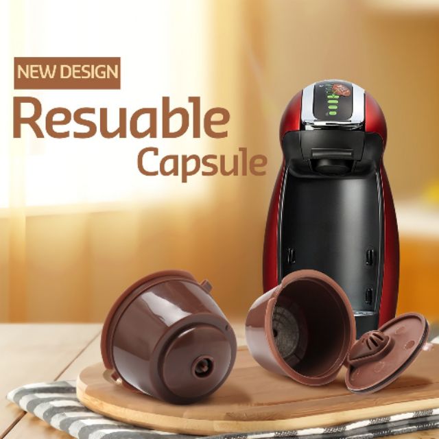 2 cốc nhựa có thể tái sử dụng dùng cho máy pha cà phê Dolce Gusto