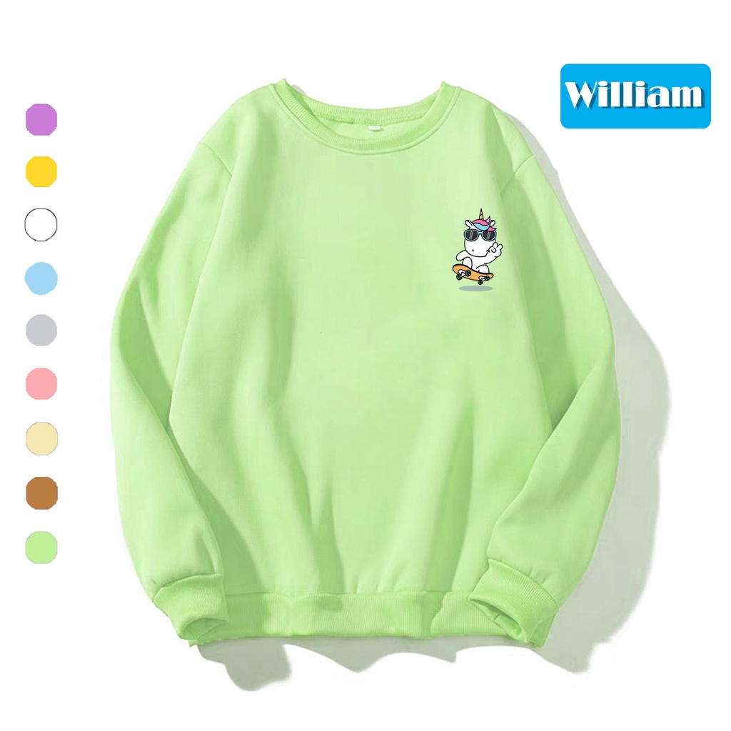 Áo sweater nam nữ in hình Unicon cực cute chất nỉ dày dặn, hợp làm áo cặp William - DS183