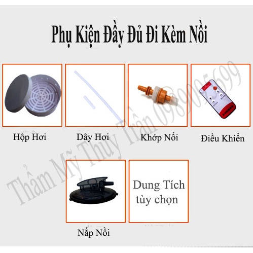 Nồi Xông hơi 2,6 lít kèm van và ống dẫn khí vào lều xông có BH