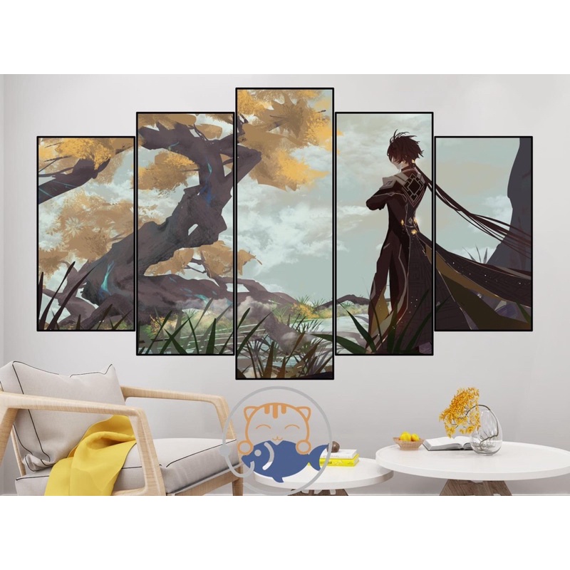 TRANH DÁN TƯỜNG trang trí decor phòng GENSHIN IMPACT - bộ 8