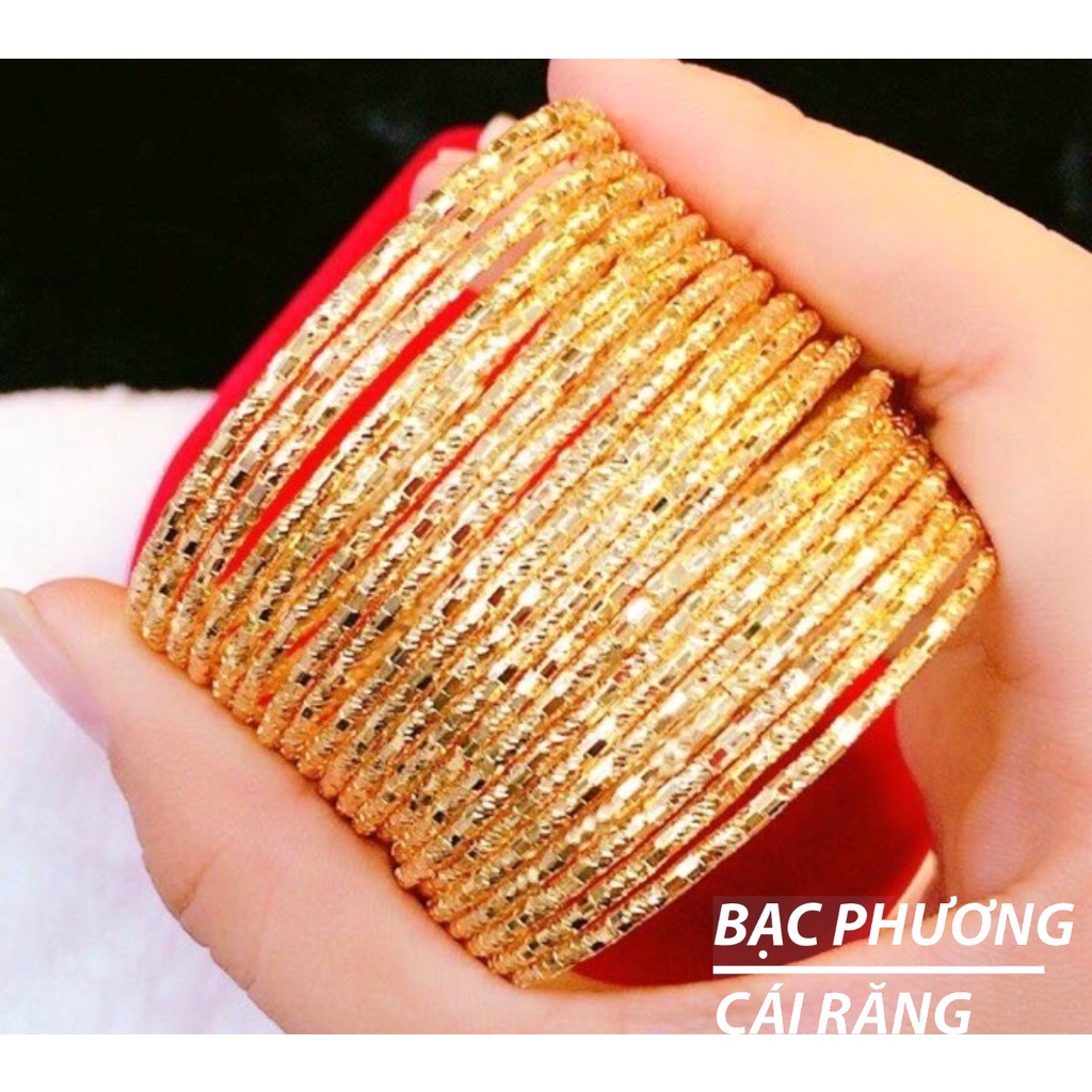 BỘ 7 VÒNG XIMEN BẢN TRÒN HOẠ TIẾT MẮT TRÚC & XOẮN MẠ VÀNG 18K