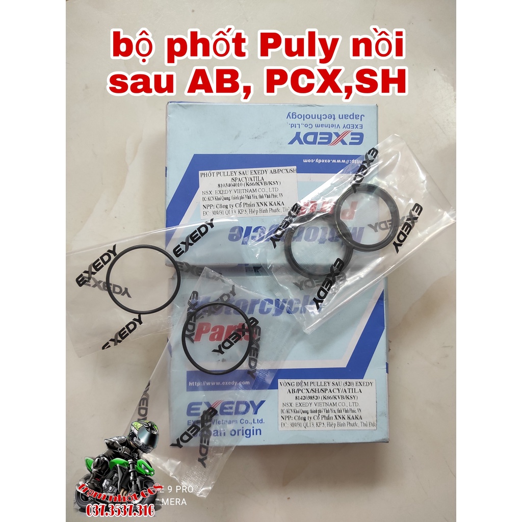 Bộ Phốt Puly Nồi Sau Xe Air Blade 110 Ab 125 150 Vairo PCX SH Lead (Sin và Phốt) chính hãng Exedy