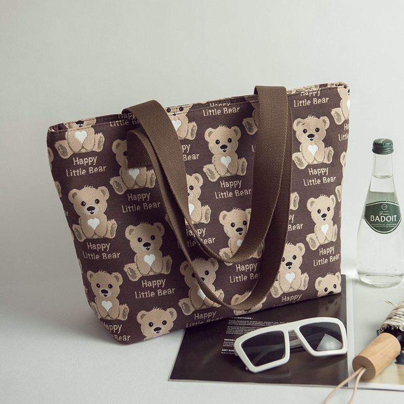 Túi xách IELGY vải canvas sức chứa lớn phong cách Hàn Quốc thời trang cho nữ