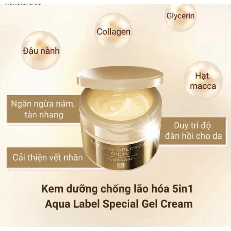Kem Dưỡng Da Mặt Chống Lão Hoá AQUALABEL 5 in 1 SHISEIDO Nội Địa Nhật 90g - SAKUKO