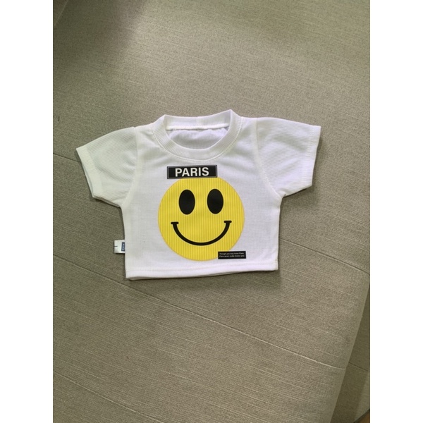 Áo thun gân croptop tay con cho bé