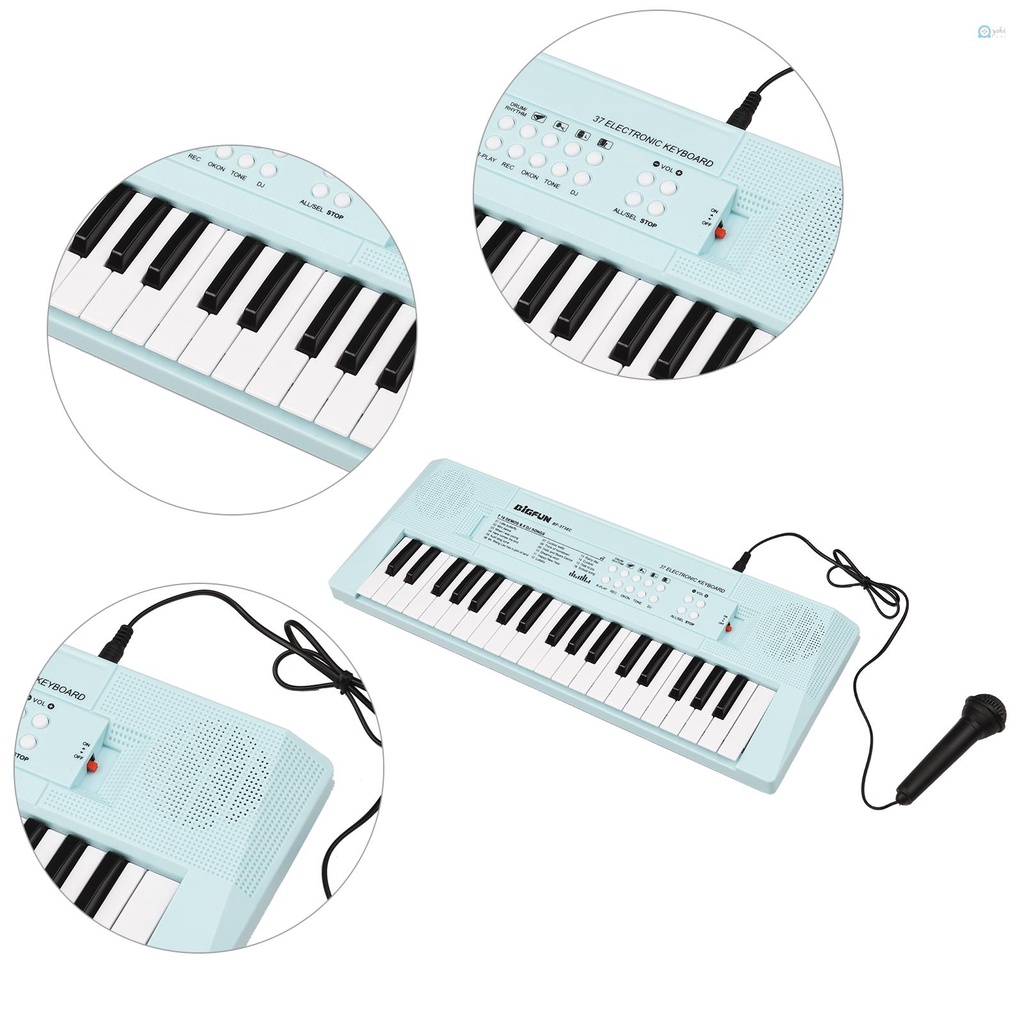 Đàn piano điện tử mini 37 phím vui nhộn có mi cờ rô nhỏ dành cho trẻ em