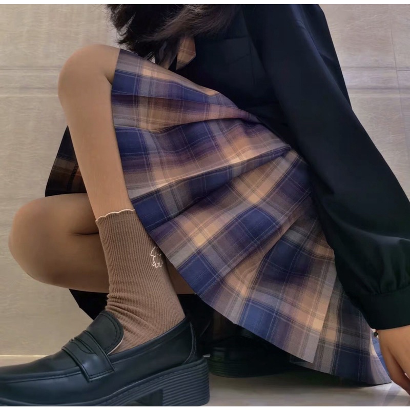 Giày búp bê mũi vuông giày oxford mũi vuông đế cao