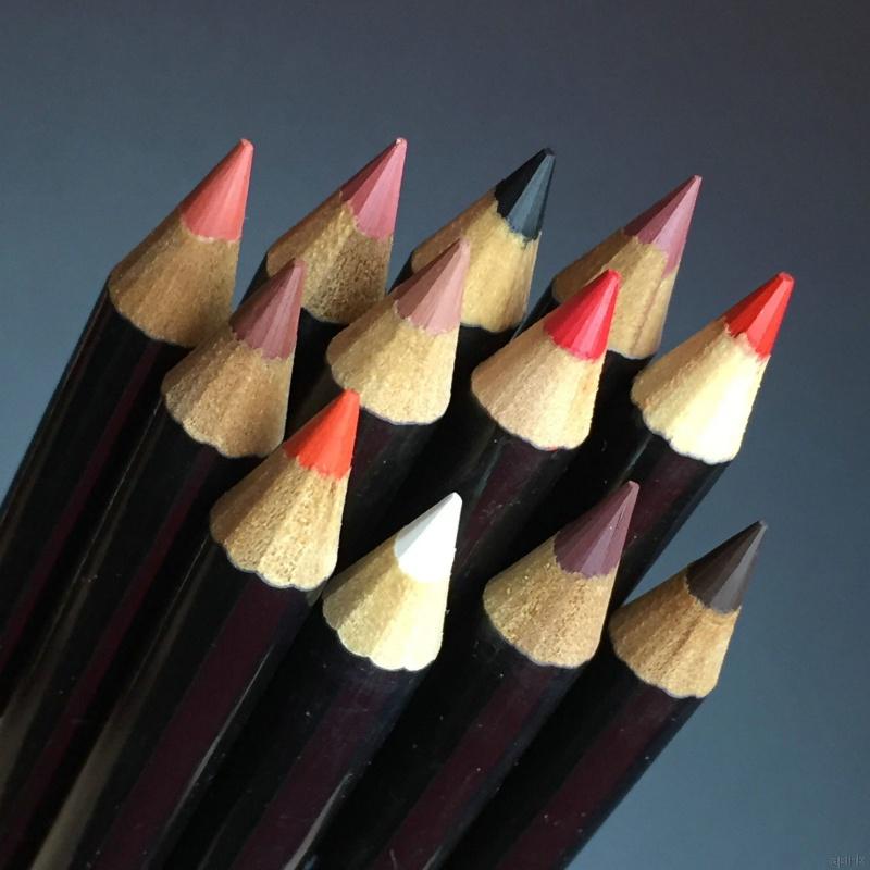 Bộ 12 chì kẻ môi kẻ mắt trang điểm chống thấm nước lâu trôi không lem