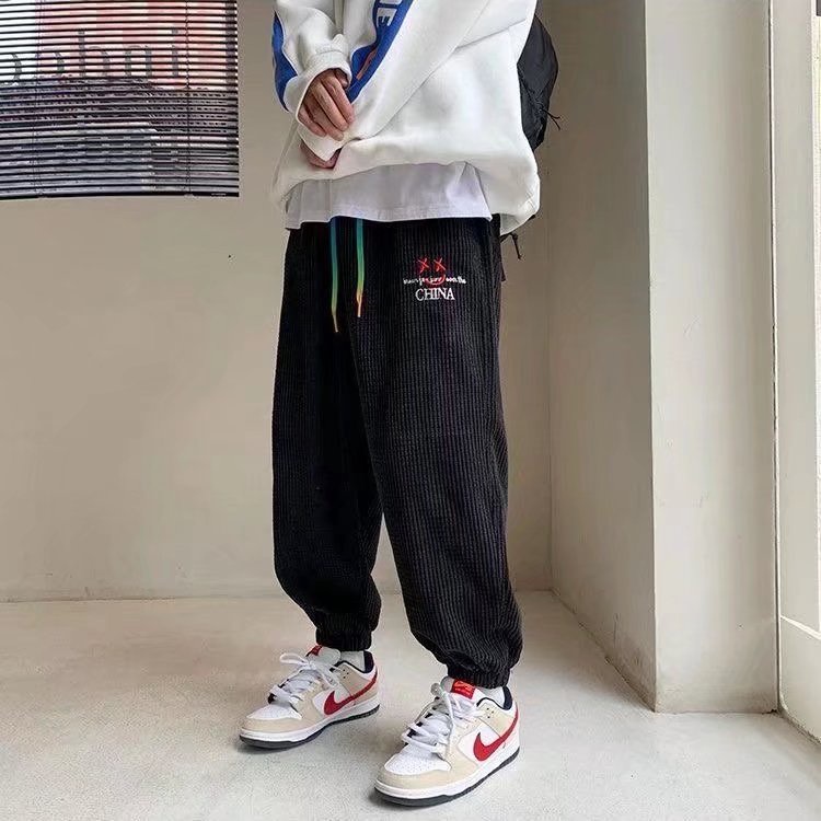 Quần ống rộng phong cách Hong Kong thời trang thu đông mới cho nam