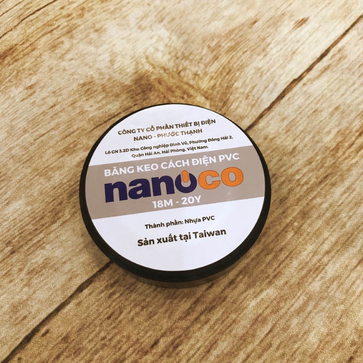 Băng keo/ băng dính cách điện Nanoco của Panasonic cuộn to đại, nhựa PVC siêu dính