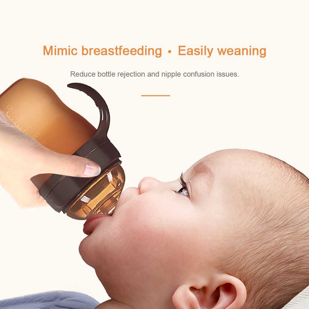 Bình sữa bằng silicone chống sặc cho bé sơ sinh 0-18 tháng tuổi