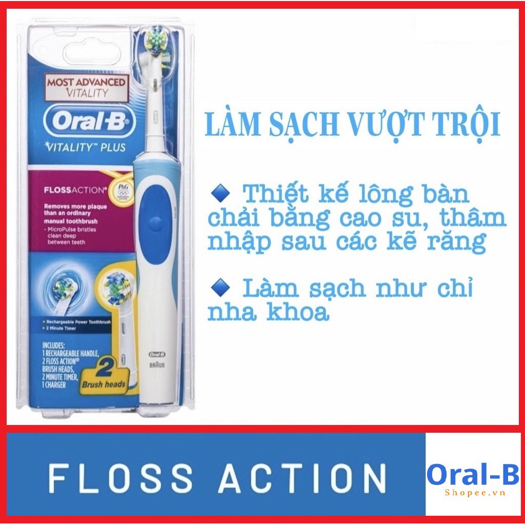 Bàn chải đánh răng điện Oral-B (ÚC) chính hãng - Dành cho người lớn, trẻ em - Giúp sạch mảng bám, chống viêm nướu