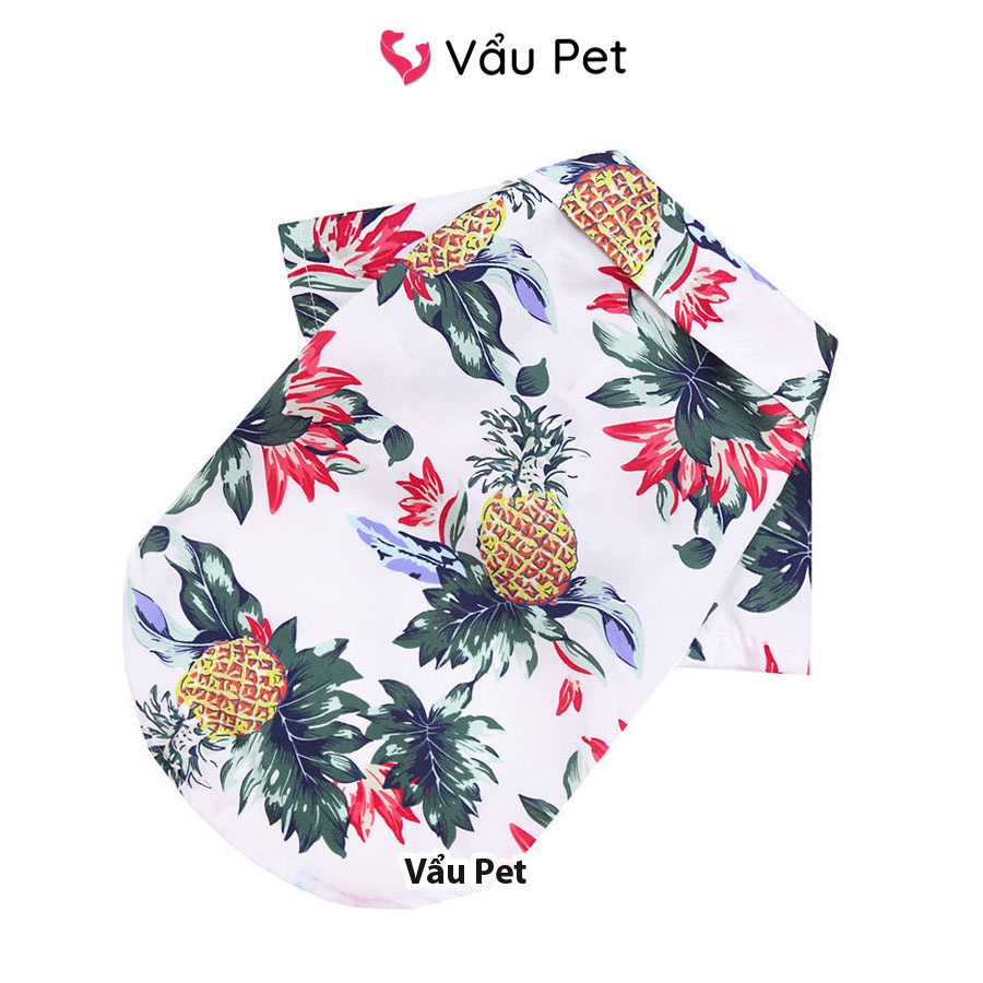 Áo cho chó mèo Sơ mi phong cách Hawaii - Quần áo cho chó poodle, con, lớn, mèo, thú cưng Vẩu Pet Shop