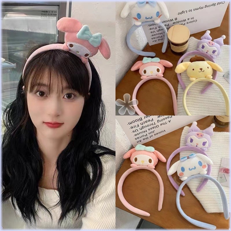 Băng Đô Cài Tóc Rửa Mặt Chống Trượt Phong Cách Mới Cho Bạn Gái Trái Tim Kuromi Melody Cún Cinnamon