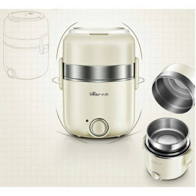 Hộp cơm hâm nóng ruột hoàn toàn inox 304 2 công suất đa chức năng Q20