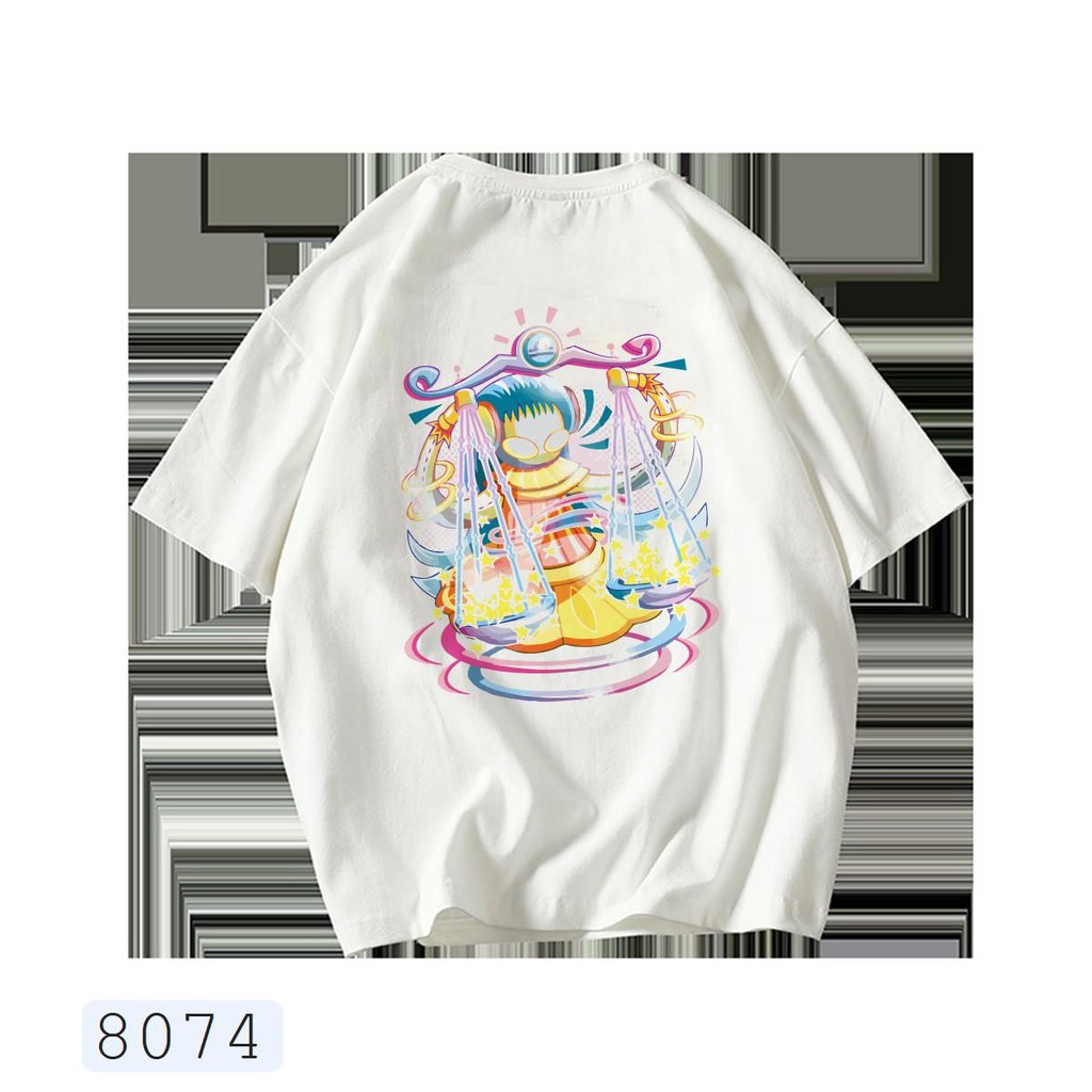 ÁO THUN AOMI UNISEX THIÊN BÌNH MẬT NGỮ 12 CHÒM SAO LIBRA 12 CUNG HOÀNG ĐẠO TAY NGẮN TAY LỠ FREE SIZE