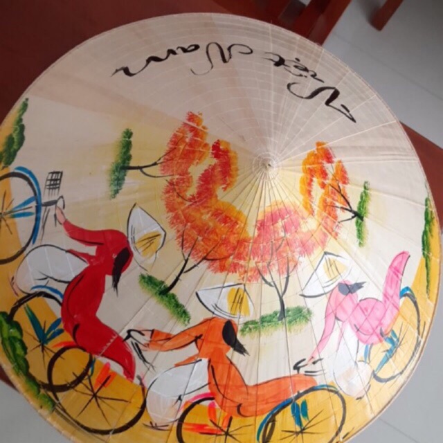 Sét 5c Nón Lá Vẽ Tay Phong Cảnh Việt Nam Đủ Size D25cm-D34cm-D40cm - Lucky Girl shop