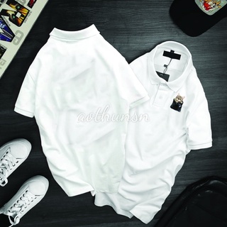Áo thun cổ trụ cổ bâu polo mèo pocket
