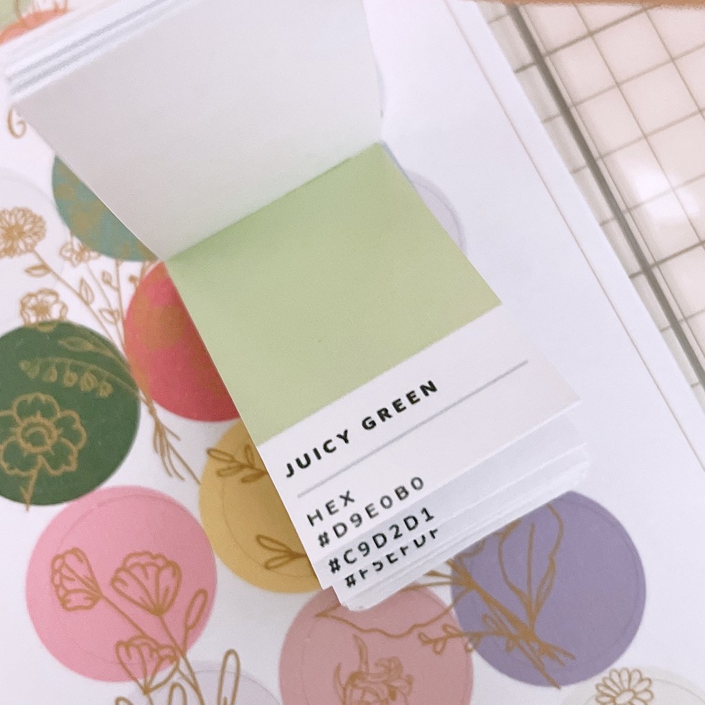 Giấy ghi chú Pantone mini trang trí sổ Bullet Journal dễ thương