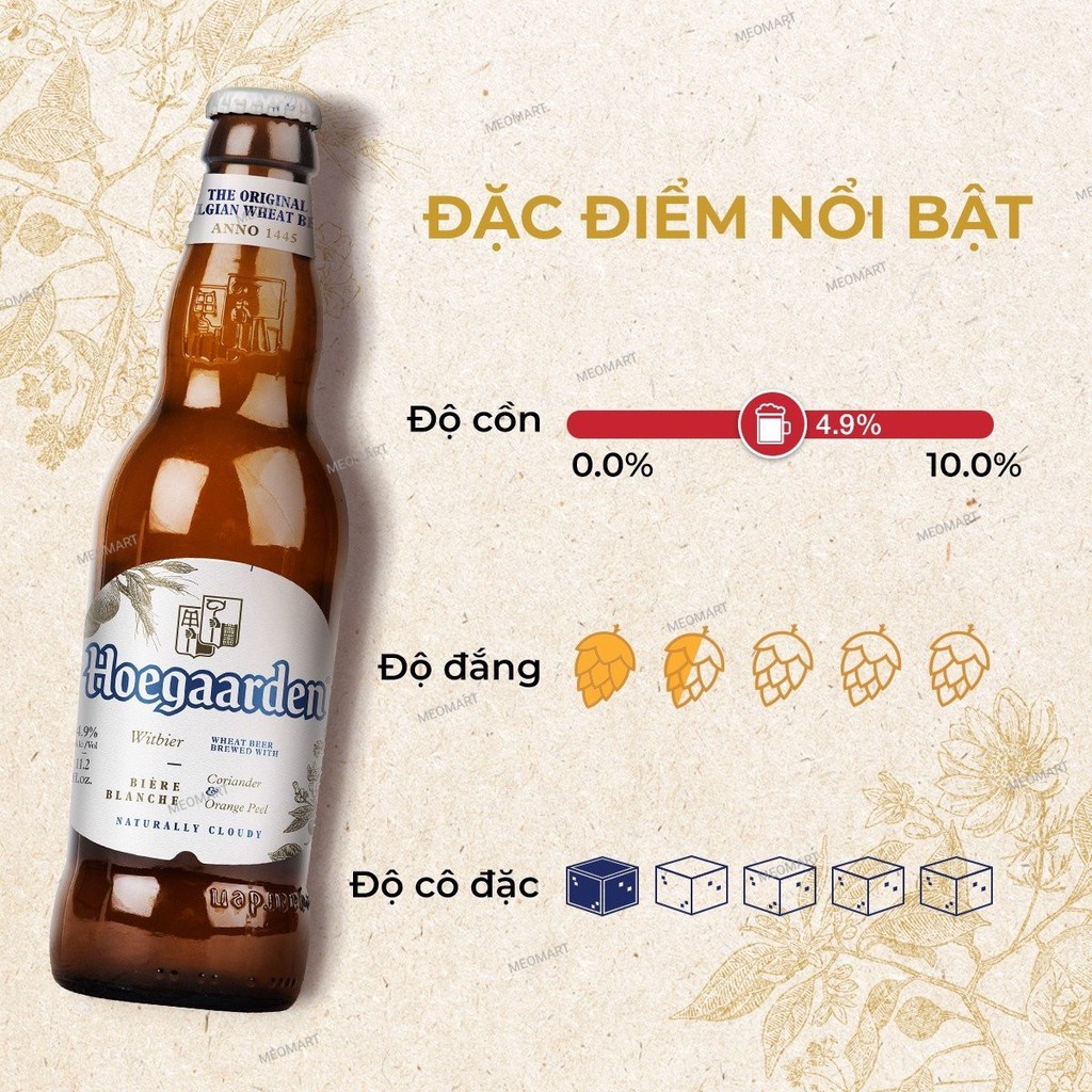 BIA HOEGAARDEN THÙNG 24 CHAI 330ML