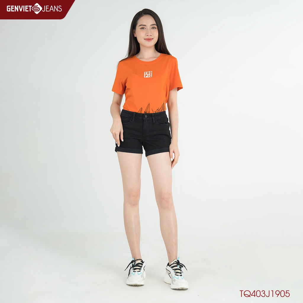 Quần sooc jeans nữ gấp gấu TQ403J1905 GENVIET (quần form nhỏ) | BigBuy360 - bigbuy360.vn