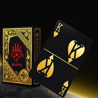 Bài Tây Poker nhựa đen Wangjing siêu bền chống nước