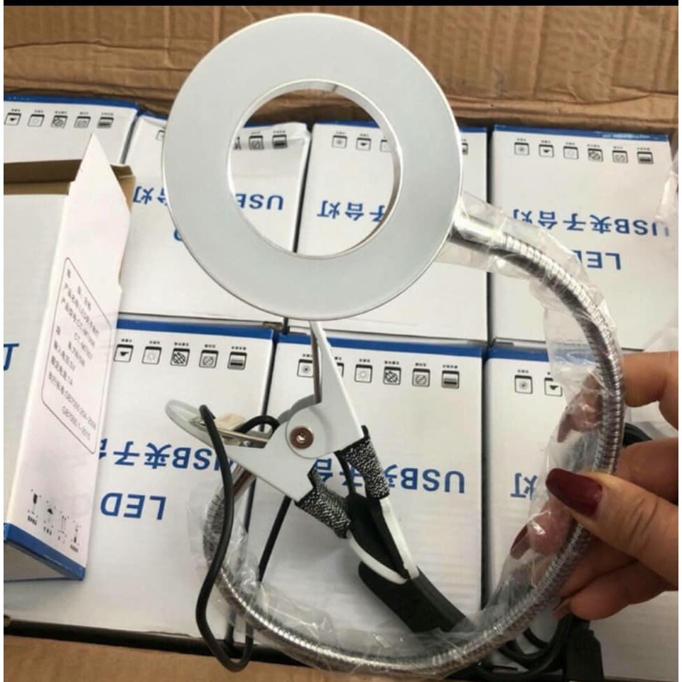 Đèn Led Mini Kẹp Bàn Làm Nail, Nối Mi , Phun Xăm 2 Chế Độ Sáng