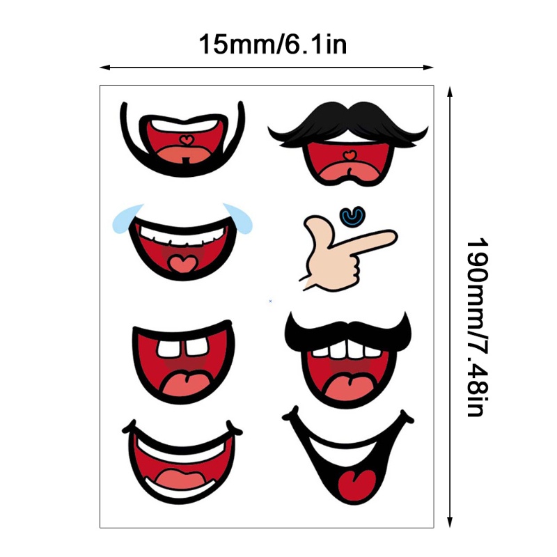 Set 50 Nhãn Dán Hình Mặt Cười / Môi / Mặt Cười Trang Trí Sổ Tay