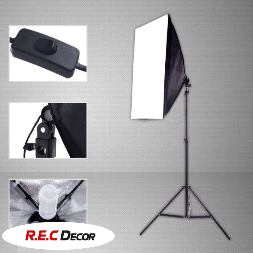 Đèn Softbox 1 bóng, đèn chụp hình không chói, đèn quay phim không nóng, đèn quay phim 50W 100W, đèn quay phim led