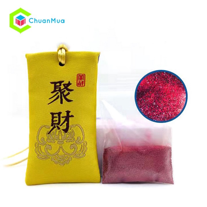 Túi Cát Chu Sa Đỏ Phong Cách Trung Hoa (Thần Sa, Tích Trữ Năng Lượng May Mắn, Treo Xe Ô tô, Balo,...)