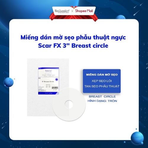 Miếng dán xóa mờ sẹo phẫu thuật ngực Rejuvaskin Scar FX Breast Circle 3″