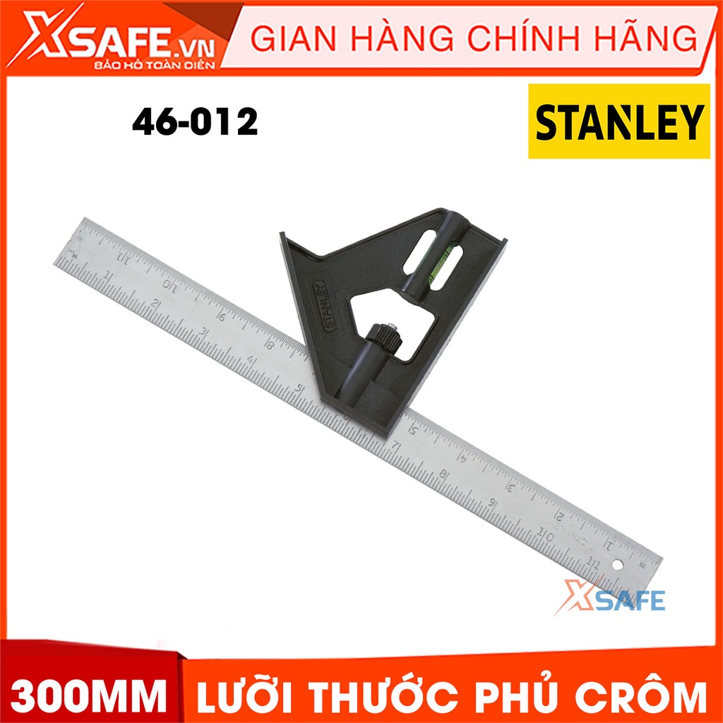 Thước eke thuỷ STANLEY vạch chia rõ ràng Thước ê ke Stanley lưỡi thước phủ lớp Crom, mũi vạch gắn vào tay kéo